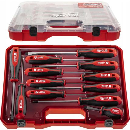 Milwaukee Set of 12 Tri-Lobe Screwdrivers 4932472003,Red