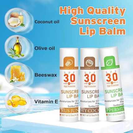 SPF 30 Lip Balm with Sunscreen, SPF Lip Balm Bulk Travel Size-16 Pack, Hydrating