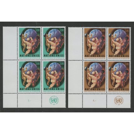United Nations Geneva 43-44, 1974 Population, LL Ins. Blks, VF, MNH (UN088)