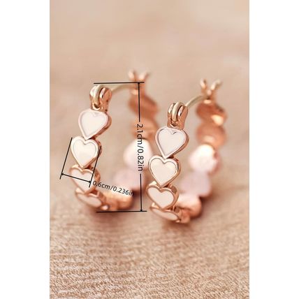 White Heart Shape Plated Alloy Small Hook Earrings