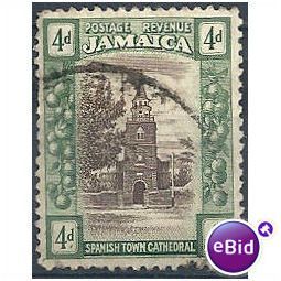 Jamaica 1921 SG97 4d Brown & Deep Green Fine Used .