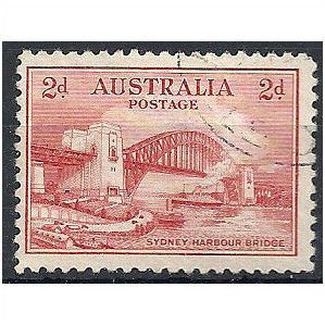 Australia 1932 SG142 3d Blue Sydney Harbour Bridge Very Fine Used . .