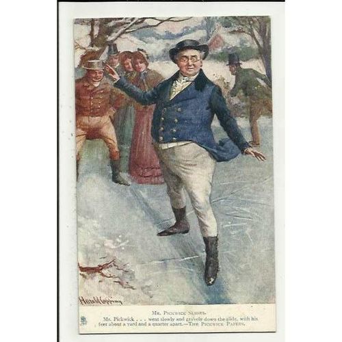 9852 DICKENS Mr Pickwick Slides Tuck Oilette Postcard