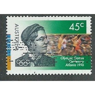 AUS 1996 45c 'OLYMPICS - EDWIN FLACK' FINE USED (EBID37-873)