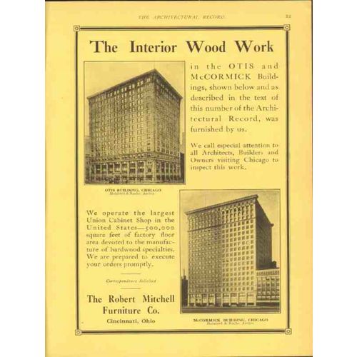 robert mitchell furniture company 1912 interior woodwork vintage ad