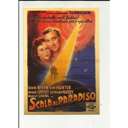 A MATTER OF LIFE AND DEATH David Niven Poster Art Postcard by Reel Poster