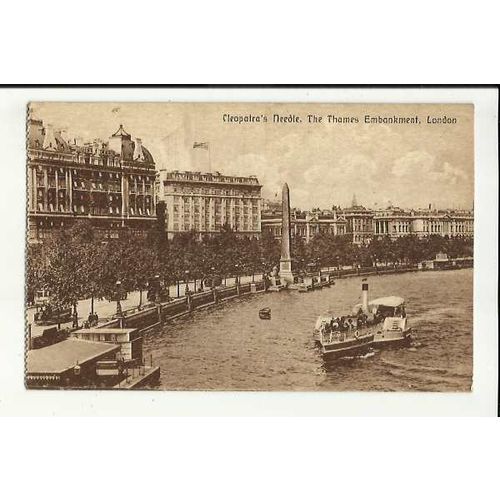 LONDON Embankment & LCC Steamer Postcard
