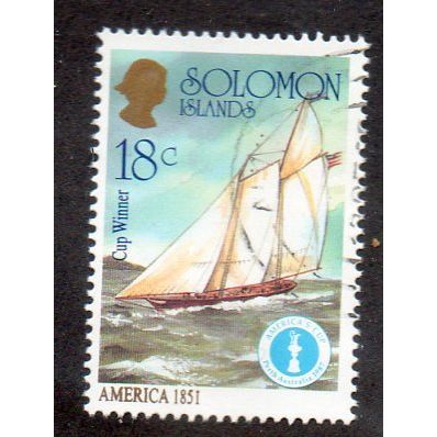 SOL 1987 18c 'AMERICA'S CUP - AMERICA 1851' FINE USED(EBID 51-650)