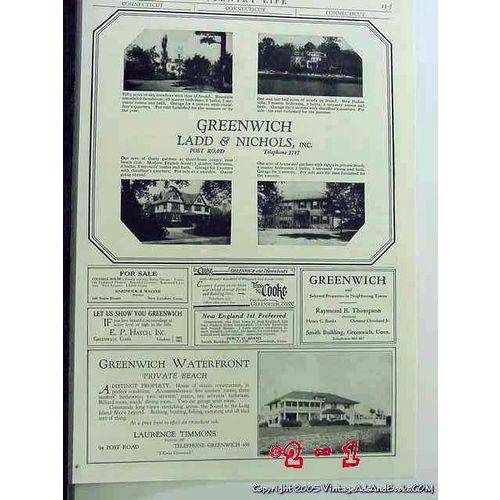 GREENWICH CONNECTICUT 1926 CT country home real estate vintage ad