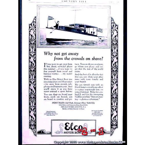 ELCO MOTOR BOATS 1926 cruiser boat vintage ad