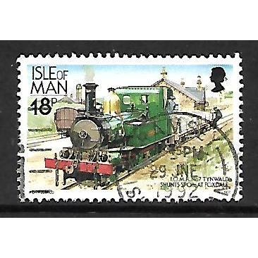 ISLE OF MAN 1988 MANX RAILWAYS 18p LOCOMOTIVE TYNWALD 0N FOXDALE SG375 FINE USED