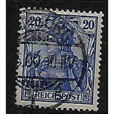 GERMANY 1899 REICHPOST 20pf BLUE SG 56 FINE USED#2