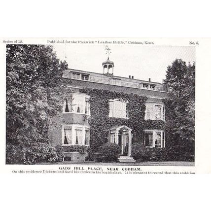 Cobham Kent Childhood Charles Dickens House Rare Pickwick Postcard