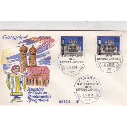 Germany 1964 Munich FDC Bonn special cancel unaddressed VGC