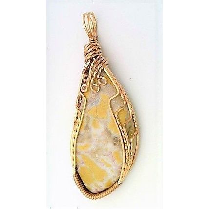 Stone Canyon Jasper Bronze Wire Wrap Gemstone Pendant 40