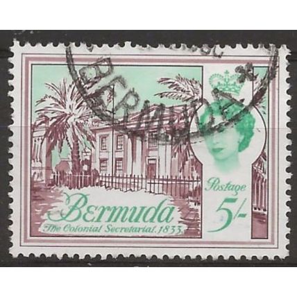 Bermuda 1962 SG177 5/- Brown-Purple & Blue-Green Fine Used .