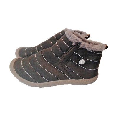 EndoraDore Mens Women Snow Boots Ankle Waterproof Warm Lined Slip 9.5- 10 Black