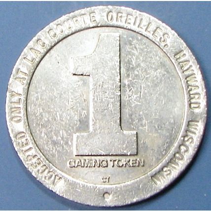Lac Courte Oreilles. $1 Casino Token. Hayward, WI. 1993. 18A.