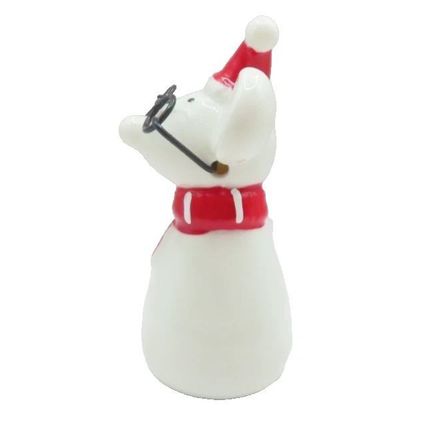 Festive Mouse Ornament Wearing Glasses 15 CM Ceramic Christmas Decoration Jesus