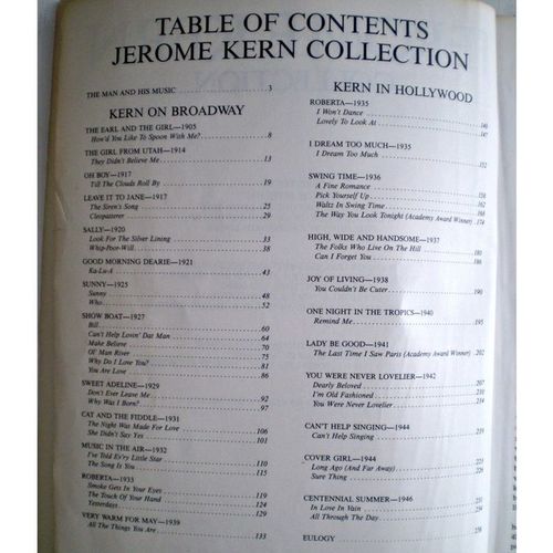 Jerome Kern Collection vocal piano sheet music song book