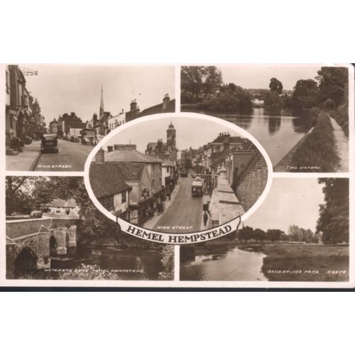 Vintage Valentines PC 1955 - Hemel Hempstead Multiview, Hertfordshire