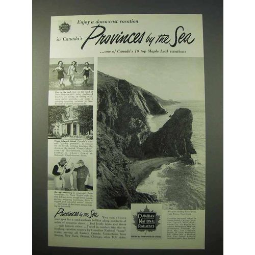1951 Canadian National Railways Ad - Provinces by Sea