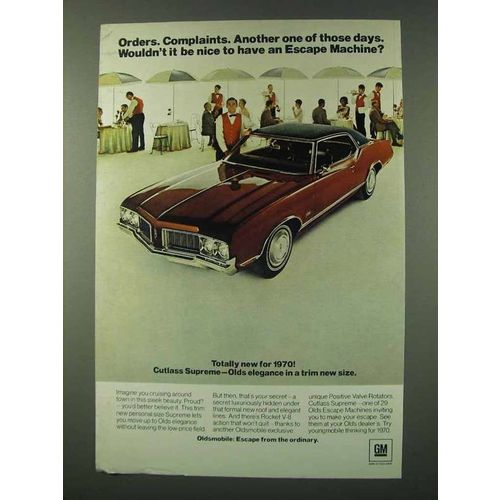 1970 Oldsmobile Cutlass Supreme Ad - Orders Complaints