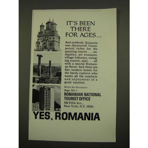 1970 Romanian National Tourist Office Ad - It's Been There for Ages
