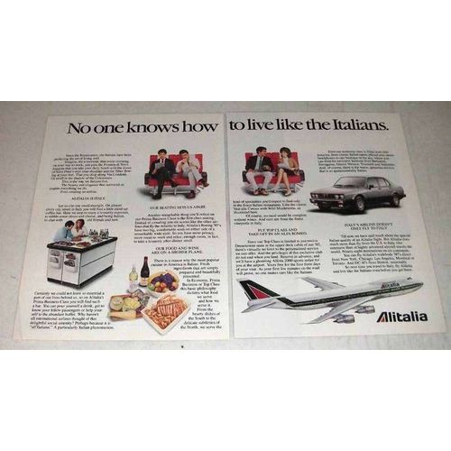 1985 Alitalia Airline Ad - Live Like the Italians
