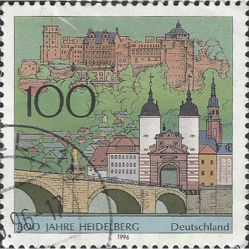 GERMANY, 800 years Heidelberg, blue 1996, 100pf