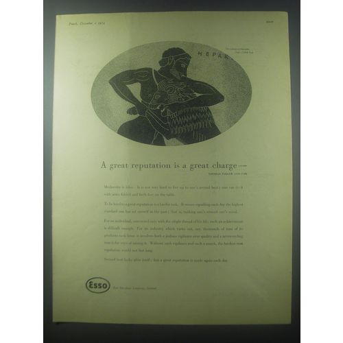 1954 Esso Oil Ad - A great reputation is a great charge