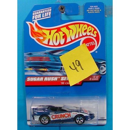 C49 HOT WHEELS SUGAR RUSH SERIES 1995 CAMARO NESTLE CRUNCH #743 NEW ON CARD