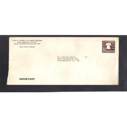 Masonic U548 1 4/10c Liberty Bell CV03054