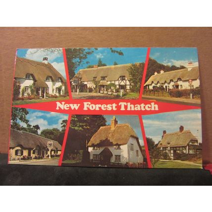 multiview, NEW FOREST THATCH. unused postcard by Colourmaster =