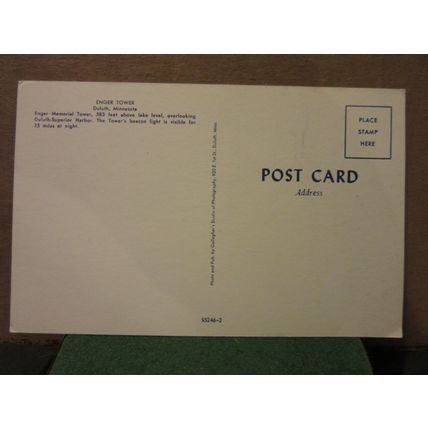 ENGER TOWER, DULUTH, MINNESOTA, USA unused postcard =