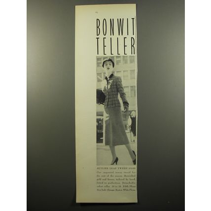 1950 Bonwit Teller Suit Ad - Autumn leaf tweed 65.00