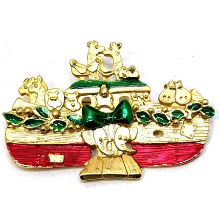 Danecraft Noah's Ark Christmas 2 3/8" Pin/Brooch Religious Animals Bible (DM1)