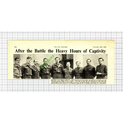 Queen Victoria's Rifles Oflag Monico Munby Ellison-Macartney WW2 -1941 Cutting