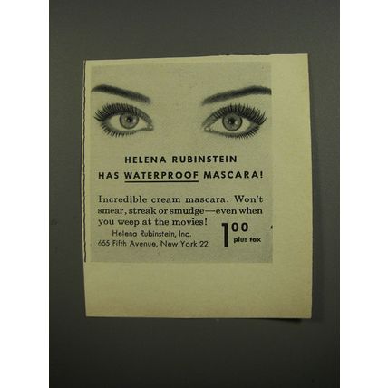 1953 Helena Rubinstein Waterproof Mascara Advertisement