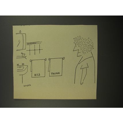 1954 Cartoon by Saul Steinberg - His Think