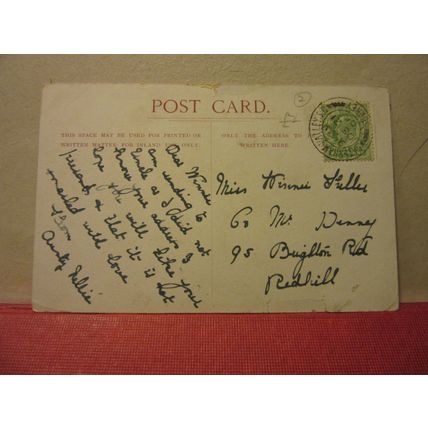 FOND CHRISTMAS GREETINGS , used antique postcard 1905 pm girls with dolls =