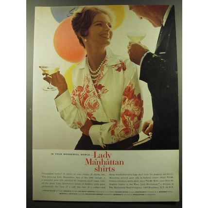 1959 Lady Manhattan Shirts Advertisement - In your wonderful world