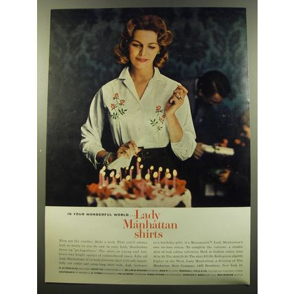 1959 Lady Manhattan Shirts Ad - In your wonderful world