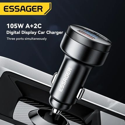 Essager Digital Fast Car Charger 105W Made for MacBook Lenovo Truck Lorry 12-24V