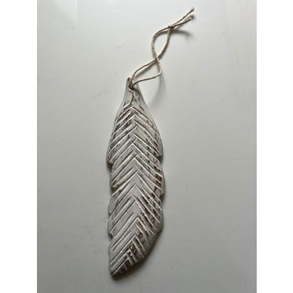 WHITE FEATHER HANGING ORNAMENT