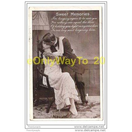 SWEET MEMORIES, POEM FROM LOVER SERIES, 1916, Postcard