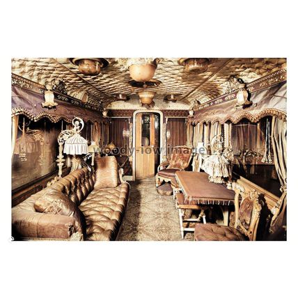 ptc8340 - LNWR The Queen Vic's Luxurious Saloon interior, Sept 1953 - print 6x4