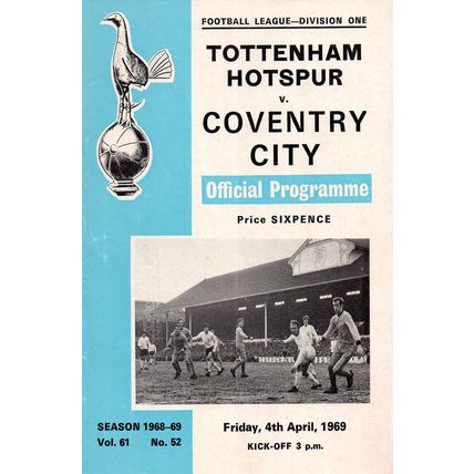 1968/69 Tottenham Hotspur / Spurs vs Coventry C