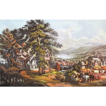 HOME OF EVANGELINE 1952 Frances Flora Bond Palmer - Nathaniel Currier PRINT