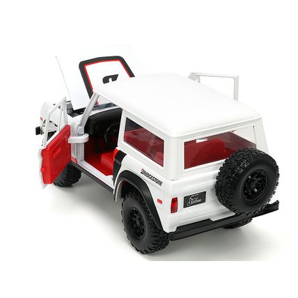 1973 Ford Bronco #008 White with Red and Black Stripes and Red Interior with ...